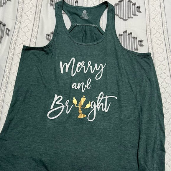 Disney Christmas Beauty and the Beast Women's Tank Top - Picture 4 of 4